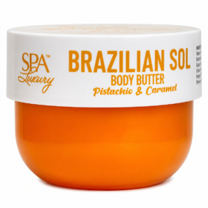 Spa Luxury – Beurre corporel brésilien « Sol » à la pistache et au caramel, pot de 6 oz 170g