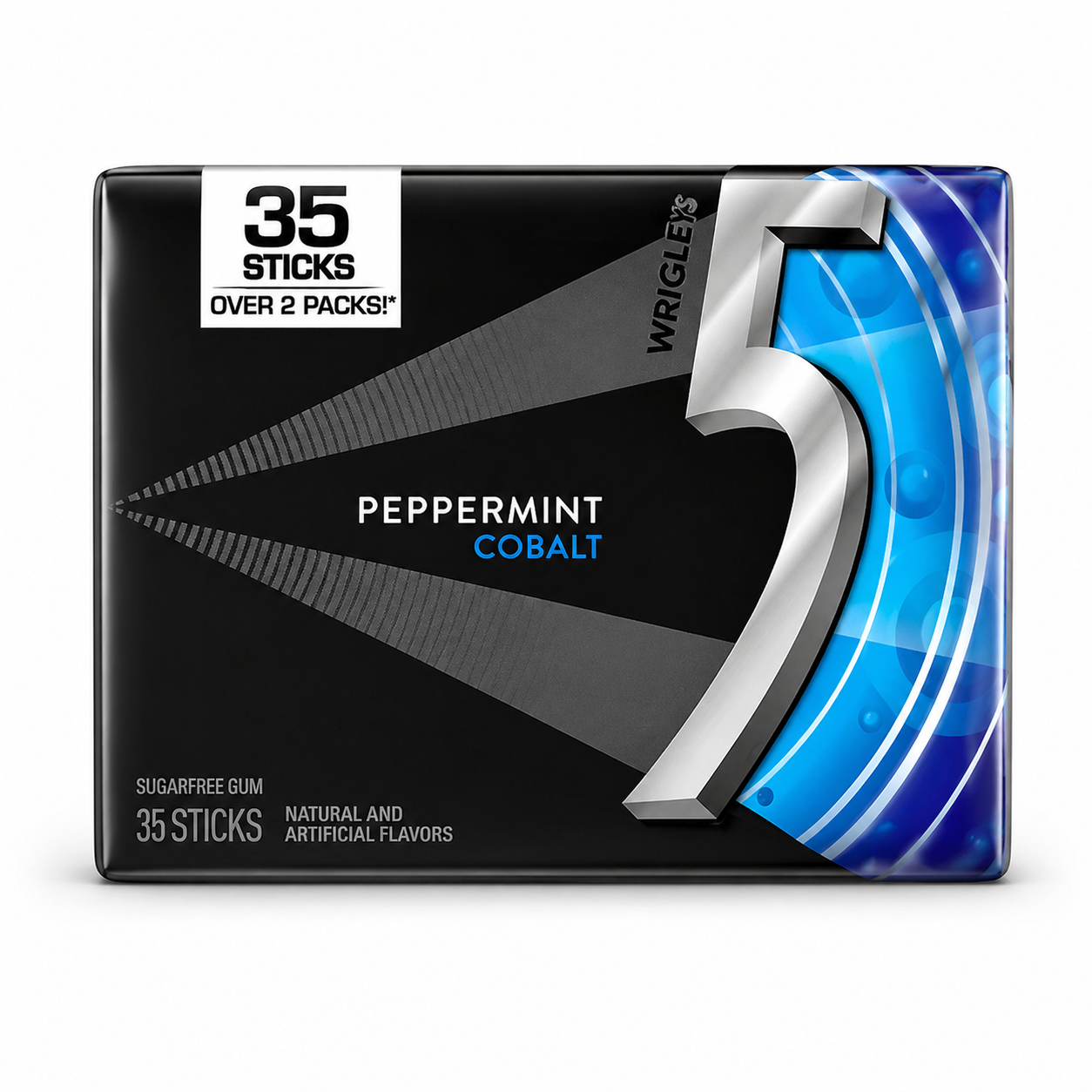 5 Gum – Chewing-gum Sans Sucre – Menthe Poivrée Cobalt 35 STICKS. fraîcheur intense avec 5 Gum Peppermint Cobalt. offre une saveur de menthe poivrée puissante et durable