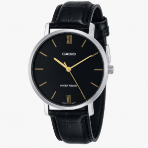 ORIGINALE Montre Homme Casio Élégante – Bracelet Cuir Noir & Acier Inoxydable.