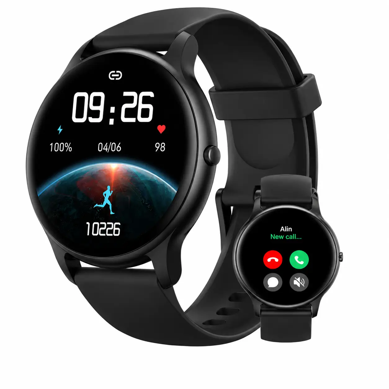 Parsonver Smartwatch – Montre Connectée Appels Bluetooth, Sport & Santé – IP68 Couleure NOIRE