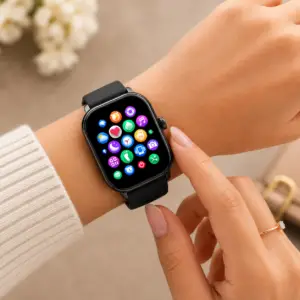 Montre connectée pour hommes et femmes – Compatible iPhone, Samsung et Android COULEURE NOIRE