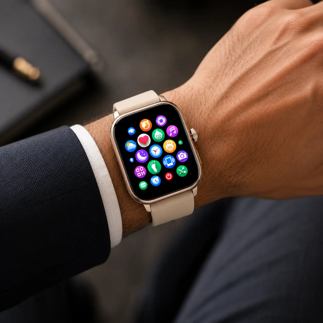 Montre connectée pour hommes et femmes – Compatible iPhone, Samsung et Android. COULEURE SILVER - Image 2