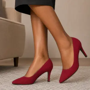 Tahari Escarpins Femme Élégants – Talon Moderne Rouge Bordeaux