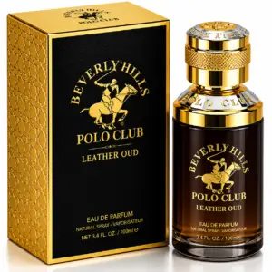 Beverly Hills Polo Club Leather Oud – Eau de Parfum pour Homme – 3,4 oz / 100 ml