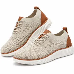 Vilocy Chaussures homme Oxfords en maille, style « Business Casual », baskets confortables Taille 47