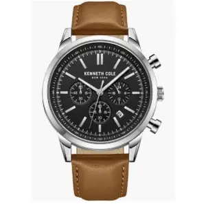 Montre Homme Kenneth Cole New York Dress Sport – Cuir Marron – 45 mm