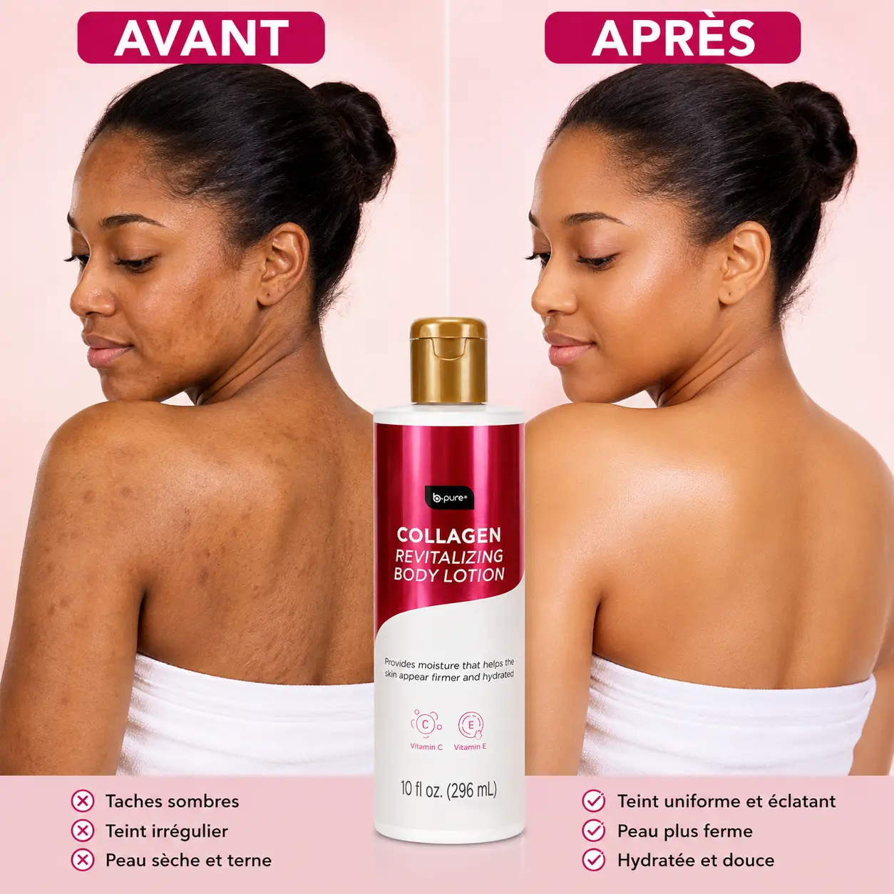 Lotion hydratante pour le corps B Pure Riche en collagène pour une peau douce et jeune 296 ml - Image 2