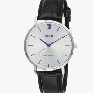 Montre Homme Casio Analogique Quartz – Bracelet Cuir Noir (MTP-VT01L-7B1)Montre élégante Casio pour homme avec bracelet en cuir noir et design classique.