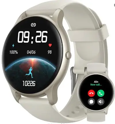Montre connectée Parsonver (Appels entrants/sortants),Compatible avec les smartphones iOS 9.0 / Android 6.0 ou supérieur, Appels Bluetooth 5.3 (répondre/passer des appels), SMS, messages texte et notifications d'applications