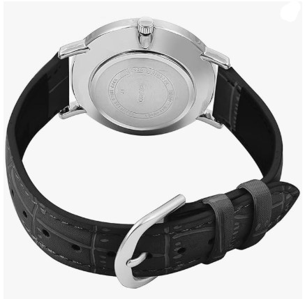 Montre Homme Casio Élégante – Bracelet Cuir Noir & Acier Inoxydable - Image 2
