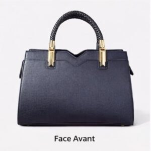 Sac à Main Femme La Terre – Élégant Bleu marine avec Détails Dorés