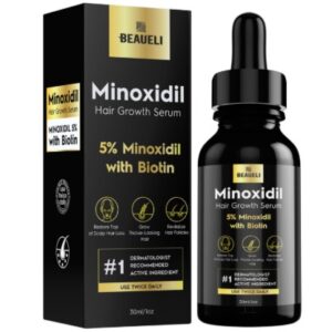 beaueli Minoxidil 5 % – Croissance des cheveux et de la barbe, Traitement contre la chute des cheveux – Pour hommes et femmes – Adulte unisexe