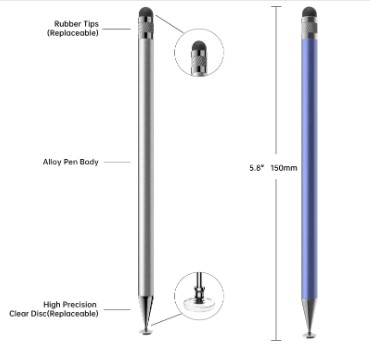 Stylet Bopomofo, Stylet 2-en-1 pour écrans tactiles – Haute précision et sensibilité – Compatible iPhone, iPad et tablettes Android - Image 3