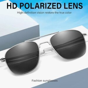 Lunettes de soleil aviateur pour hommes — Lunettes de pilote polarisées à monture métallique, idéales pour la conduite, avec protection UV