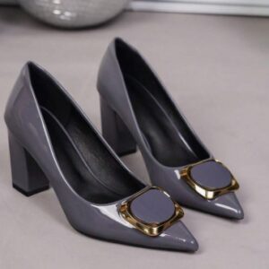Chaussures Femme Grande Taille avec Talons Confortables –  Élégant Couleure grise Pointure 43