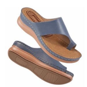 Atoshopce – Sandales compensées pour femme : chaussures orthopédiques confortables à plateforme, élégantes. Couleur Bleu Taille 40