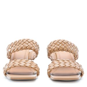 Sandale à talon carré et brides tressées NNG – Femme Couleur Beige Taille 40