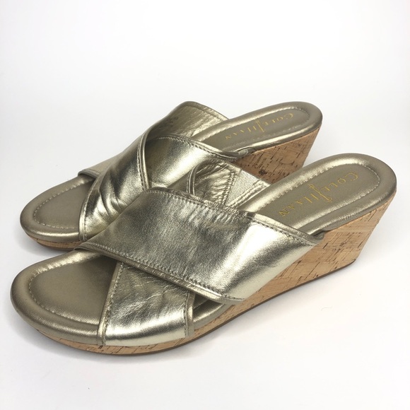 Sandales mules Cole Haan d'oréepour femme, taille 39 – Talon moyen en liège
