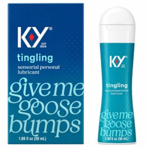 Lubrifiant à base d'eau K-Y Tingling, lubrifiant intime sensoriel pour hommes, femmes et couples, 100% Satisfaction