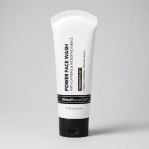 Global Beauty Care – Power Face Wash Caféine & Pierre Ponce (74 ml) Nettoyage en profondeur ,Exfoliation douce , Élimine les impuretés