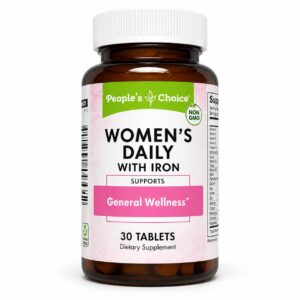 People's Choice – Complément alimentaire en fer pour femmes, flacon de 30 comprimés