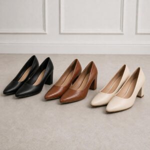 Escarpins pour femme — Élégants, polyvalents et tendance — Bout pointu, style frais, talon épais — Confortables, respirants et antidérapants