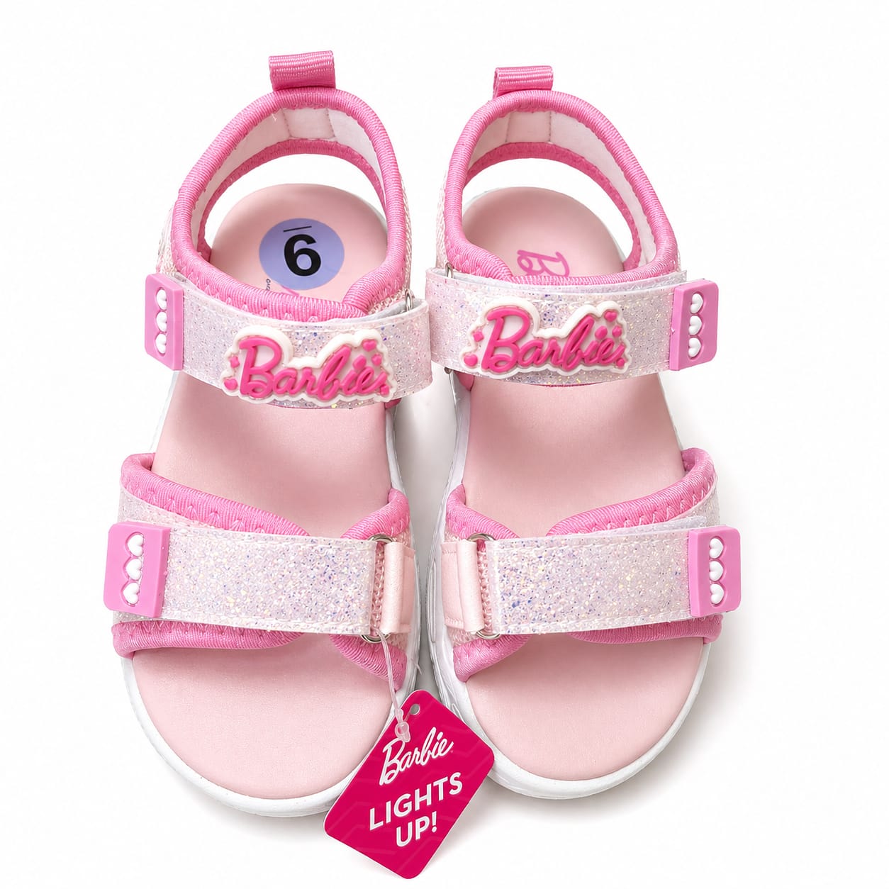 Barbie – Sandales Lumineuses pour Fille – Rose Pailleté – Lights Up Taille 26