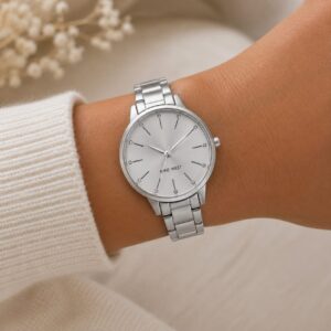 Nine West – Montre Femme Argentée – Style Élégant & Moderne