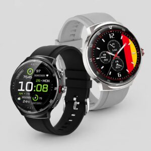 MOLOURK Montre connectée pour hommes HAUTE ELEGANCE avec 2 bracelets Silicone et Métal. La tech avec elegance