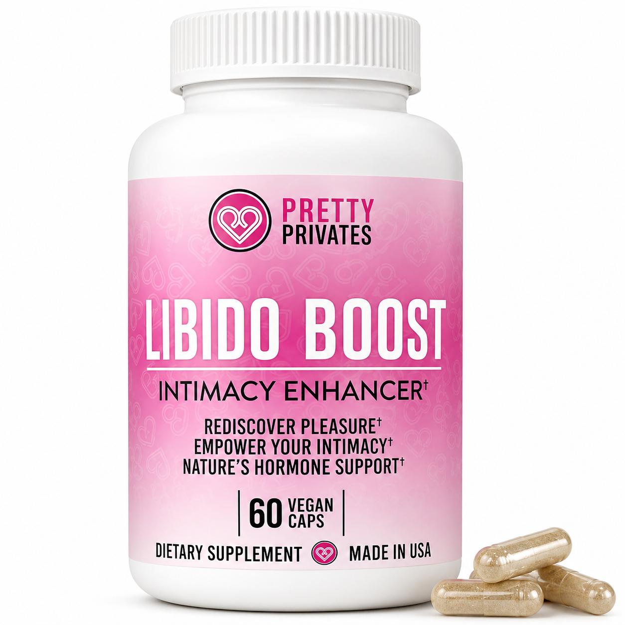 Pretty Privates – Complément stimulant la libido pour femmes – Soutien à l'intimité, le plaisir intense et à la confiance – Mélange à base de plantes (Maca, Ginseng et L-Arginine) – Fabriqué aux États-Unis – 60 gélules