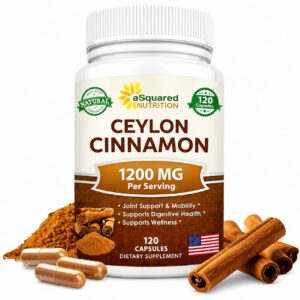 Cannelle de Ceylan Naturelle – 1200 mg par portion – 120 gélules – Véritable cannelle du Sri Lanka – Complément alimentaire en gélules favorisant la santé cardiaque