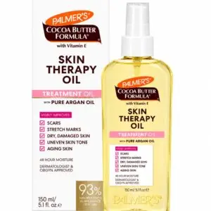 Palmer’s Cocoa Butter Formula – Skin Therapy Oil (Huile réparatrice multi-usage) pour une peau douce, lisse et éclatante.