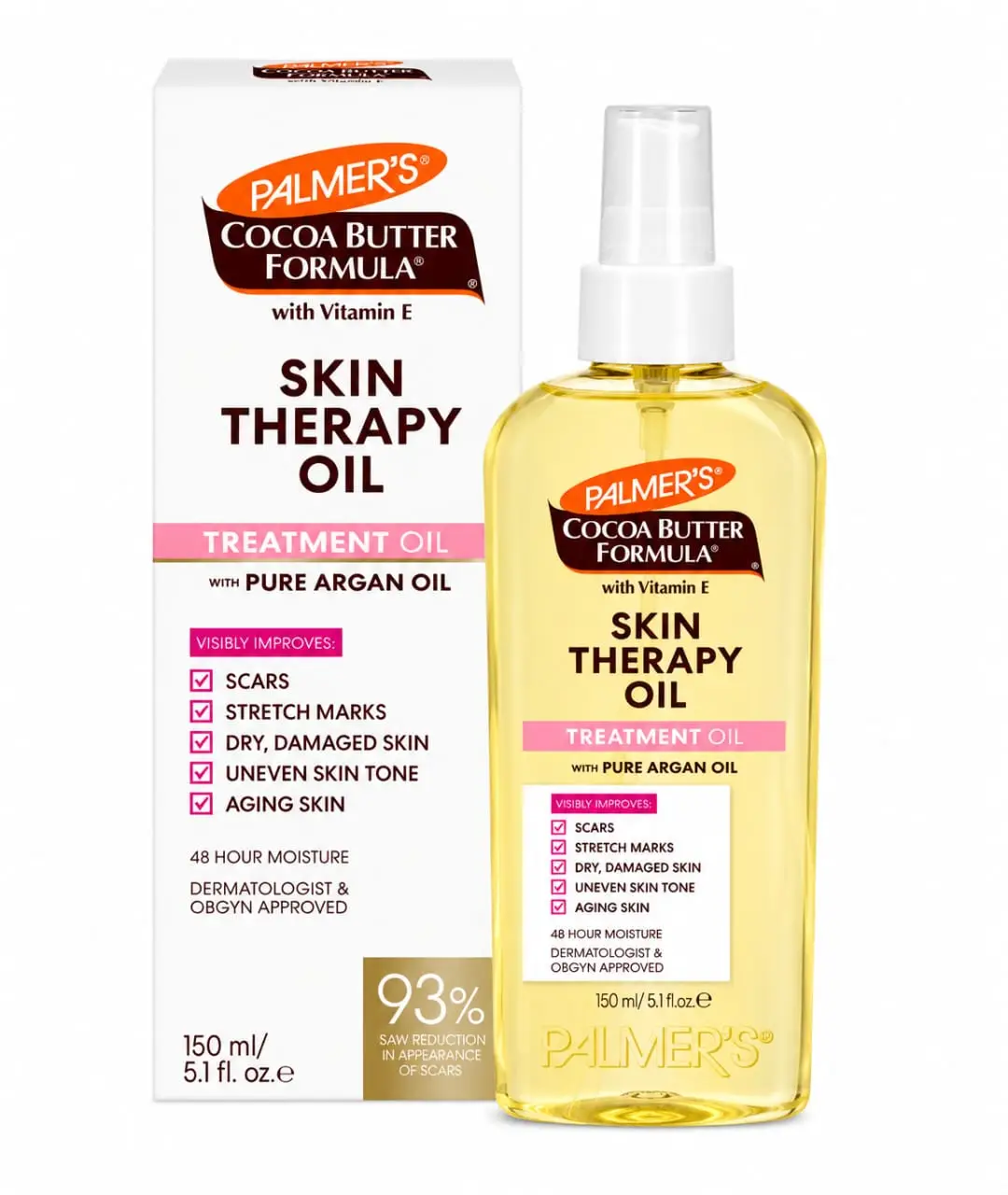Palmer’s Cocoa Butter Formula – Skin Therapy Oil (Huile réparatrice multi-usage) pour une peau douce, lisse et éclatante.