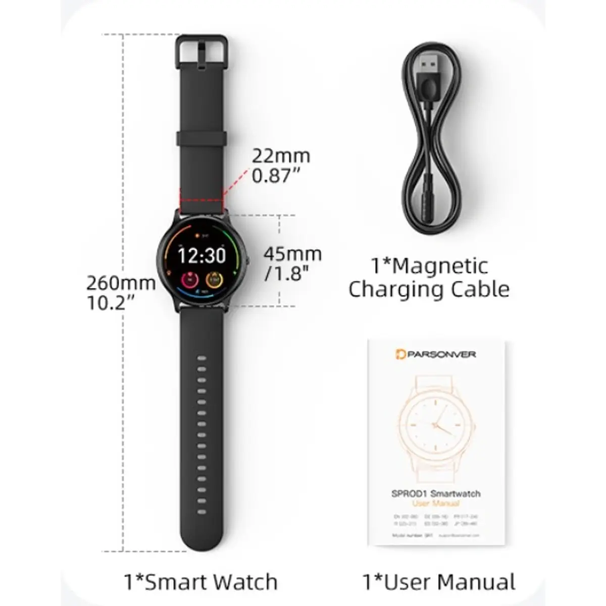 Parsonver Smartwatch – Montre Connectée Appels Bluetooth, Sport & Santé – IP68 Couleure BLEUE - Image 2