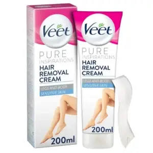 Crème dépilatoire Veet pour peaux sensibles à l'Aloe Vera et à la Vitamine E (200 ml)