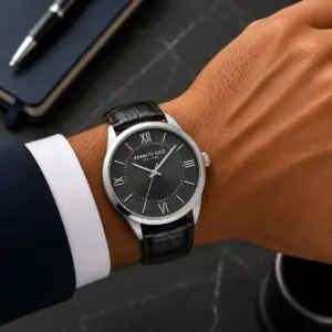 KENNETH COLE Montre classique pour homme à bracelet en cuir, 44 mm