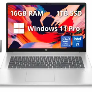 HP 17.3" Full HD Laptop, Intel Core i3-1215U Processor, 16GB RAM, 1TB PCIe SSD, Intel UHD Graphics, Numeric Keypad, 720p HD Webcam