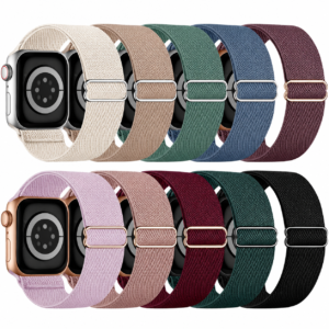 Bracelets extensibles compatibles avec Apple Watch (38,40,41, 42, 44, 45, 46 et 49 mm) – Pour femmes et hommes – Bracelets élastiques « Solo Loop » résistants à l'eau.