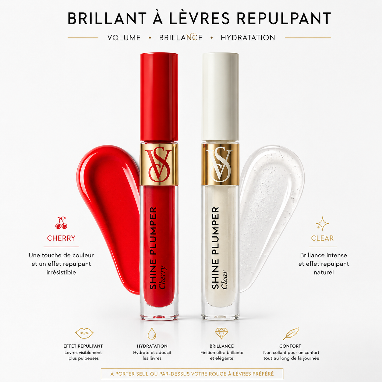 Brillant à lèvres repulpant VICTORIA SECRET. Finition ultra brillante et élégante