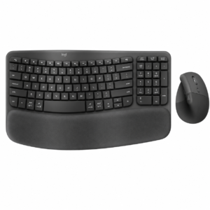 Logitech Wave Keys & Lift Vertical Mouse – Ensemble clavier et souris sans fil ergonomiques