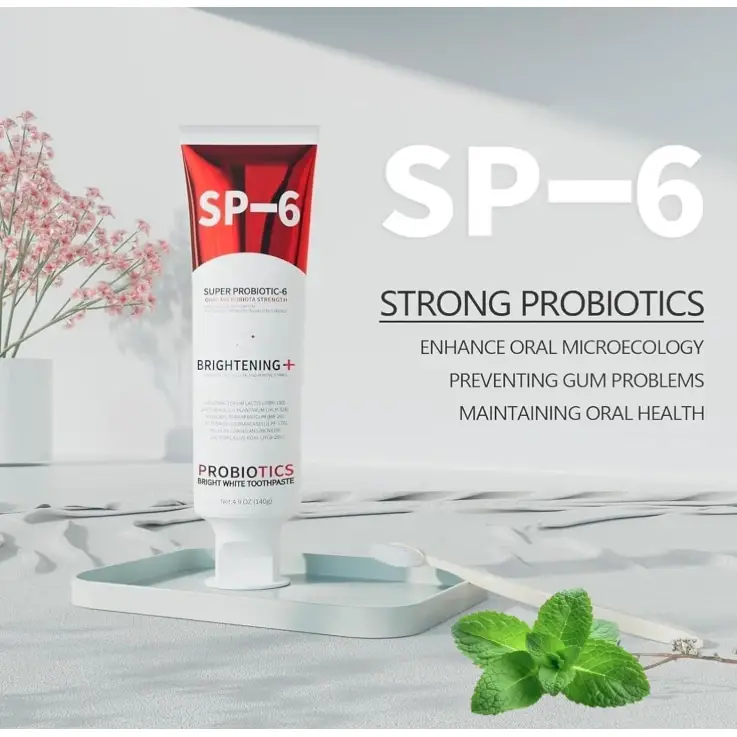 Dentifrice Blanchissant Sp-6 Probiotics, Dentifrice Ultra Blanchissant Sp-6, Formule Améliorée avec Émail-Sûr,