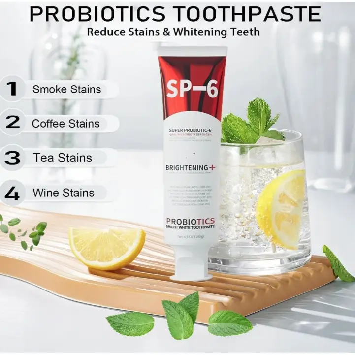 Dentifrice Blanchissant Sp-6 Probiotics, Dentifrice Ultra Blanchissant Sp-6, Formule Améliorée avec Émail-Sûr, - Image 2