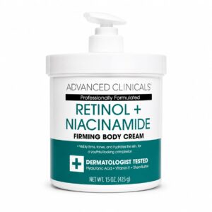 Advanced Clinicals – Lait corporel au rétinol : Soin hydratant raffermissant et anti-âge pour peaux relâchées – Crème visage et corps au rétinol (444 ml)