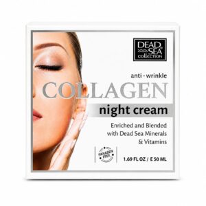 Dead Sea Collection – Crème de jour anti-rides au collagène – Hydratant visage au collagène – Crème raffermissante aux minéraux de la Mer Morte et au collagène 50ml