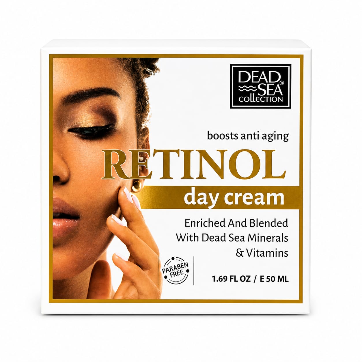 Dead Sea Collection – Crème de jour anti-âge au rétinol – Hydratant visage enrichi en rétinol – Crème raffermissante aux minéraux de la mer Morte et au rétinol 50ml