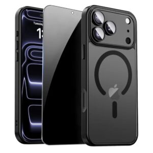 Coque pour iPhone 17 Pro Max avec protecteur d'écran de confidentialité et protection pour appareil photo ,MagSafe