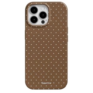 inewateri – Coque compatible avec iPhone 13 Pro Max – Design esthétique tendance à pois – Protection fine et souple en TPU – Marron