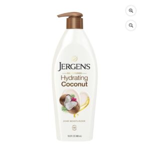 Lotion hydratante pour le corps au coco Jergens pour peau sèche, testée par des dermatologues 496ML