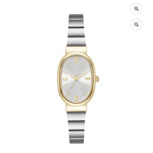 Montre-bracelet à bracelet extensible bicolore pour femmes Time & Tru, L'élégance et la simplicité se conjuguent dans cette montre