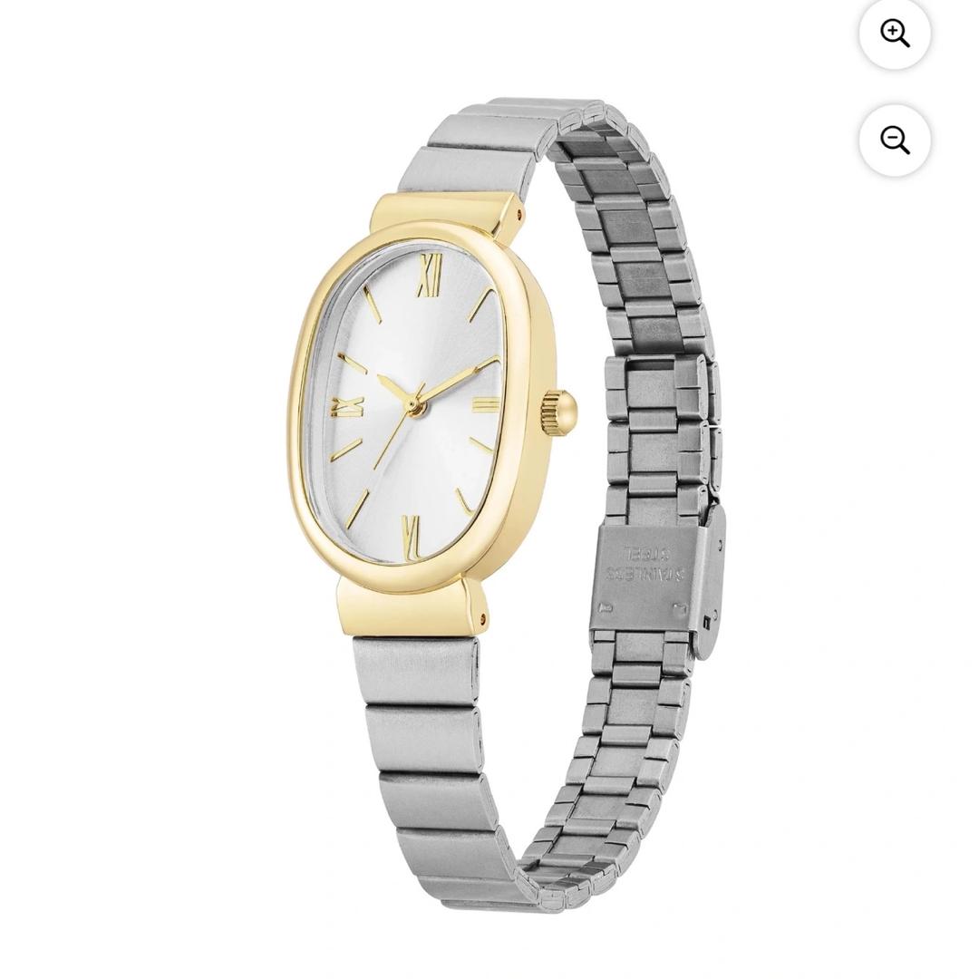 Montre-bracelet à bracelet extensible bicolore pour femmes Time & Tru, L'élégance et la simplicité se conjuguent dans cette montre - Image 2